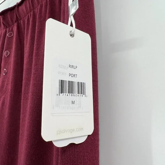 PJ Salvage Reloved Jersey Lounge Pajama Pants sz M Port Burgundy RIRLP NWT - Picture 4 of 6